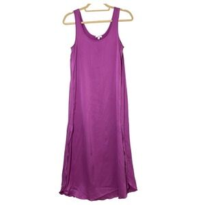 Lunya Washable Silk Tulip Maxi Slip Dress Size XS Purple Sleeveless Luxurious
